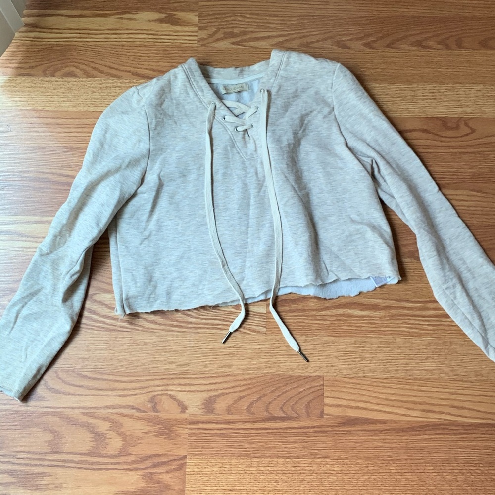 hologram lace up sweater
